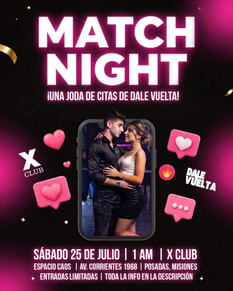 Match Night desembarca en Posadas con juegos, premios y una propuesta para generar nuevas conexiones 3 Match Night desembarca en Posadas con juegos, premios y una propuesta para generar nuevas conexiones imagen-2