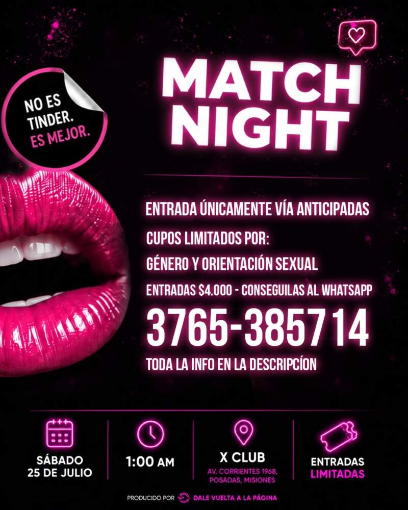 Match Night desembarca en Posadas con juegos, premios y una propuesta para generar nuevas conexiones 5 Match Night desembarca en Posadas con juegos, premios y una propuesta para generar nuevas conexiones imagen-4