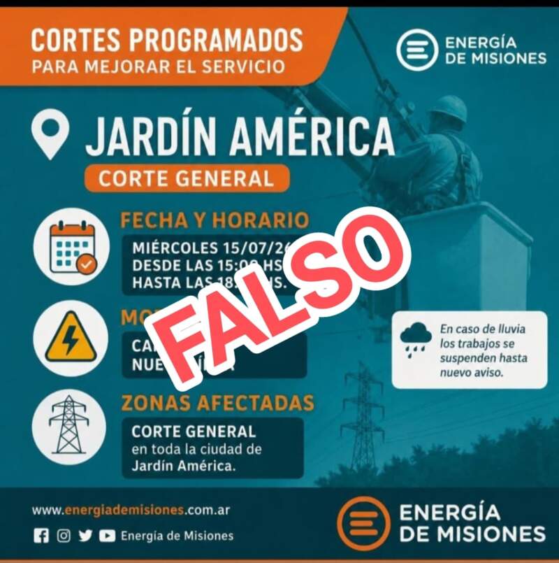 Energía de Misiones advierte sobre la circulación de comunicados falsos que buscan generar confusión imagen-4