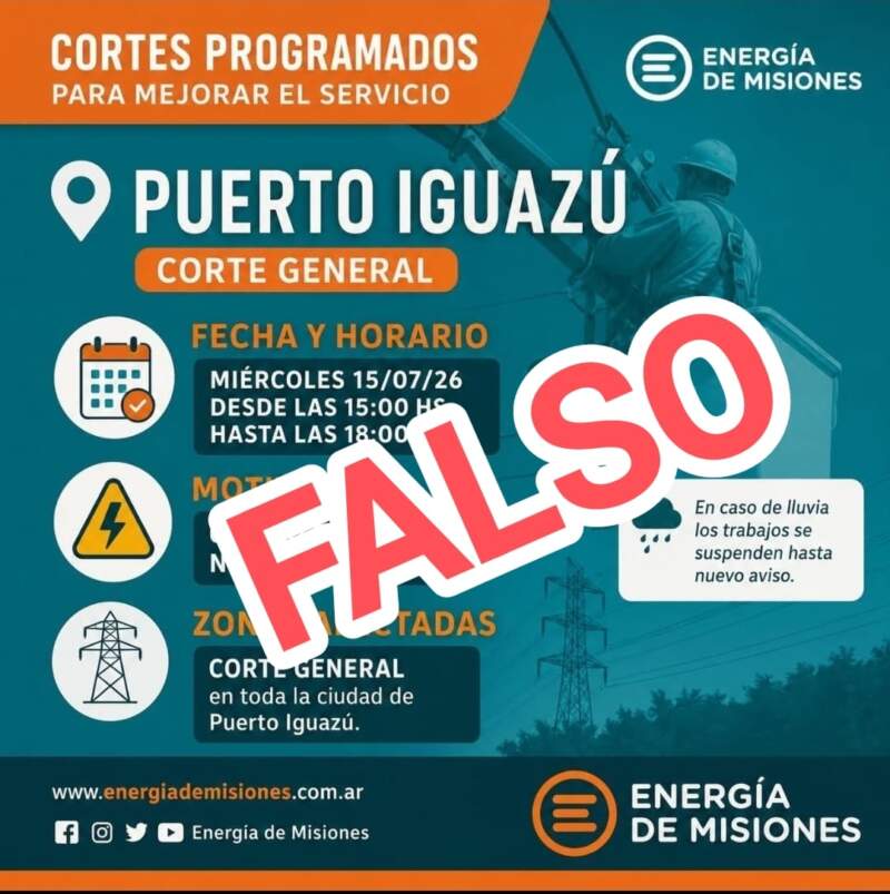 Energía de Misiones advierte sobre la circulación de comunicados falsos que buscan generar confusión imagen-12