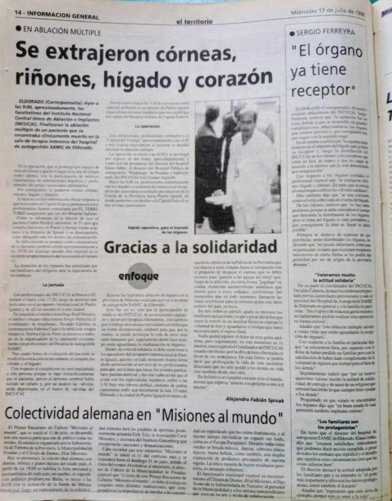 A 30 años de la primera ablación multiorgánica en Misiones, la provincia conmemora el Día del Donante de Órganos imagen-2