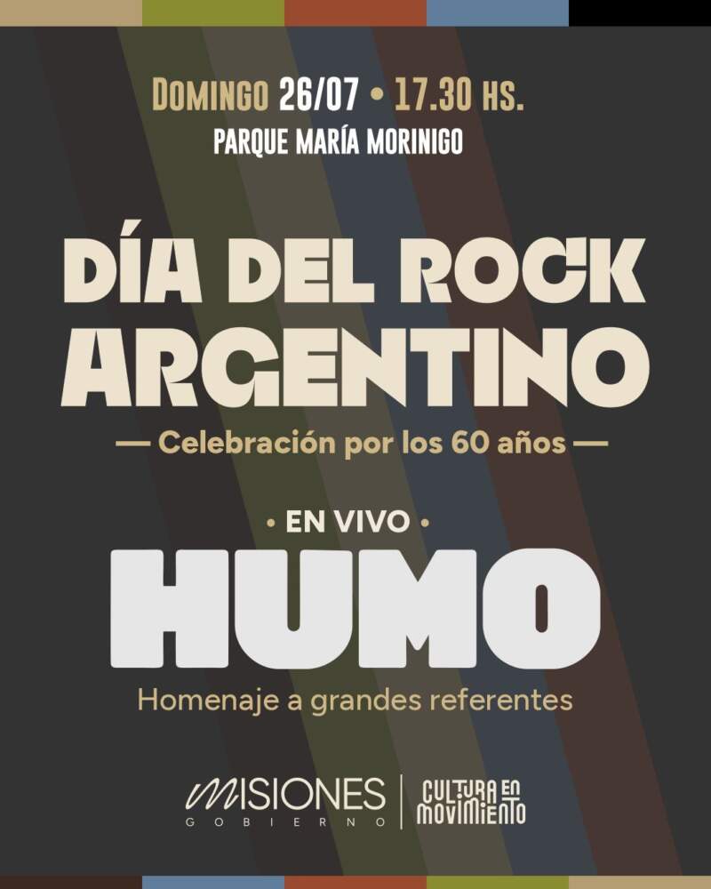Humo celebrará 60 años de rock nacional con un concierto al aire libre en Posadas 3 Humo celebrará 60 años de rock nacional con un concierto al aire libre en Posadas imagen-2