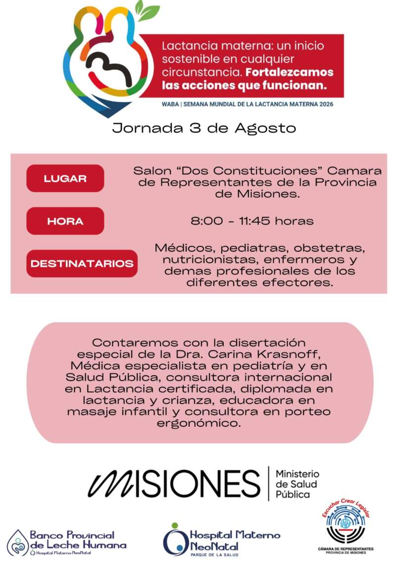 Semana Mundial de la Lactancia Materna: realizarán una jornada de actualización para fortalecer la atención en salud imagen-2
